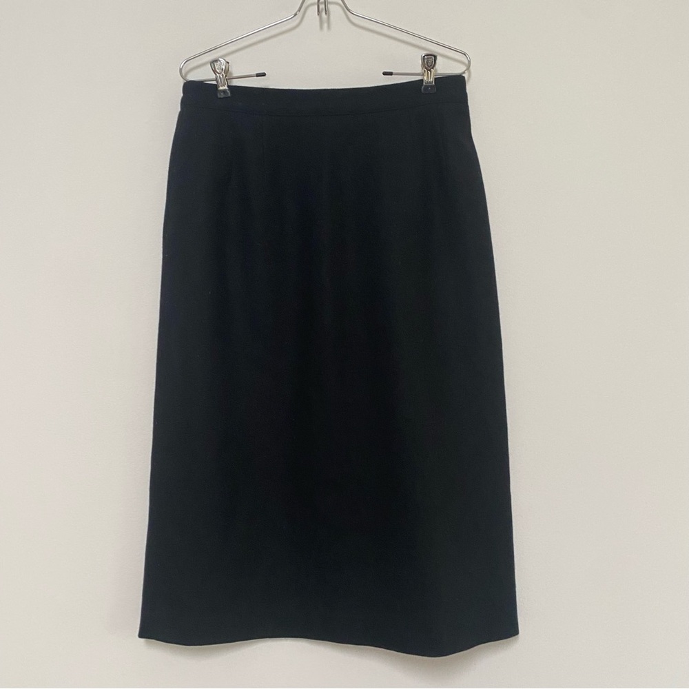 Sag Harbor Vintage Wool Skirt Midi Below Knee Black Size 14